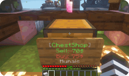 Player-owned sign shop buying and selling