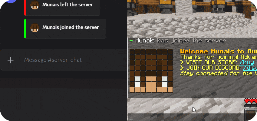 Discord integration showing bi-directional sync